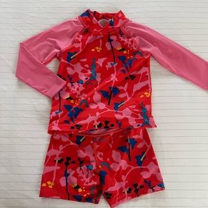 Girls REI rash guard and swim shorts.  Size 3T.